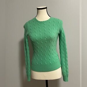 Ralph Lauren Cable Knit Cashmere Sweater Green